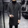 Мужские шерстяные мужские зимние тренчи, длинные куртки, облегающие повседневные деловые более толстые размеры 5XL 230926