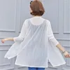 Kvinnors stickor Koreanska kvinnor toppar 2023 Summer Cardigan Bluses Shirts Chiffon Blus Coat Casual Beach Shirt Sunscreen Clothing Blusas PZ1221