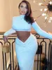 Work Dresses Elegant White Two Piece Set Outfit Women O Neck Full Sleeve Crop Top And Long Skirt Matching Sets Female Dress Vestido