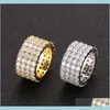 Size 612 Men Women Engagement Wedding Iced Out 4 Rows Cz Gold Silver Love Diamond Luxury Nice Gift 7Uwl2 Band Rgcdz259F