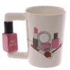 Creative Ceramic Mugs Girl Tools Beauty Kit Specials Nail Polish Hantera Tea Coffee Mug Cup Personaliserade muggar för kvinnor Gift C19041235E