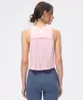 LU-799 Beautiful Folded Back Yoga Smock Woman Sports Top Fitness Yogas Vest Bodybuilding Cover Perfectly Oversized Exercise Women Breathable Tank