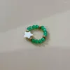 Anelli a grappolo Bohemian colorato opale pietra perlina per le donne ragazze simulato perla gioielli con dita elastico elastico stella anello Bague Femme