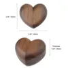 أكواب المجوهرات الأسود الجوز الخشبي خاتم الخطوبة مربع الصلبة الخشب منظم على شكل قلب للاقتراح حفل ​​زفاف هدية y08e