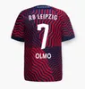 Новый RBL 23 24 Leipziges Poulsen Soccer Jerseys Home Away On Fire Olmo nkunku Wenner Forsberg 2023 2024 Sabitzer Football Froot