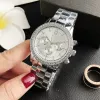 2023 MKK Fashion Brand New Wrist Watch for Women Girl 3 Dials Crystal Style Steel Metal Band Quartz Watches Wholesale Free Frakt Reloj Mujer