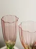 Şarap Gözlükleri Vintage Petal Pembe Şampanya Kupası Premium Kristal Cam Ev Ev Dekorasyon Partisi İçme Eşyası