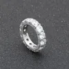 New Zirconia Cuban 1Row Circle Ring Micro Pave CZ Jewer Jewelry Gold and Silver Tennis Rings2382