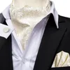 Halsband svartrosa blå röd guldgrön lila vit beige siden mens ascot cravat slips hanky manschettknappar för manlig bröllop affär prom gåva 231013