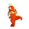 Discount Factory Orange Dinosaur Mascot Costume Fancy Dishy Birthday Fête de Noël Suit de Noël Carnaval