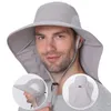 Chapeaux d'extérieur Chapeaux de soleil d'été Protection UV chasse en plein air casquette de pêche pour hommes femmes Camping visière chapeau de seau avec rabat de cou chapeau de pêcheur 230927