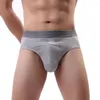 Cuecas masculinas de algodão cueca cintura baixa grande bolsa u convexo hip lift hight corte troncos casual macio respirável calcinha