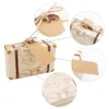 Cadeau cadeau 50pcs mini valise boîte de bonbons avec étiquette de mariage portable fête d'anniversaire douche nuptiale ornement vintage papier léger 1260h