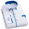 Męskie koszule Wysokiej jakości Mężczyzn Koszula Spring Long Rleeve Turn-Down Collar Polka Dot Print Męskie Camisas para hombre
