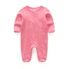 장미 Kiddiezoom 브랜드 여름 베이비 롬퍼 긴 슬리브 만화 바지 출생 아기 소녀 소년 옷면 Roupa Infantil Pajamas 230926