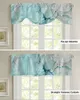 Curtain Marble Texture Green Window Kitchen Cabinet Coffee Tie-Up Valance Rod Pocket Short