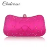 Kvällspåsar Style Diamond Women Clutches Ladies Girl Party Wedding Purse Royal Pink Handväskor Kopplingsväska med kedja 230926