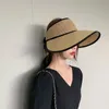 Outdoor Hüte Sommer Einstellbare Band Leere Top Stroh Hüte Für Frauen Faltbare Breite Große Krempe Strand Hut Chapeau FemmeUV Schutz Kappe 230927