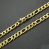 Chains Plated 18K Gold Necklace 6 Mm Width For Masculine Men Women Fashion Jewelry Stainless Steel Figaro Chain 20''-36&288o