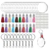 Porte-clés 200 pièces Kit de blancs de porte-clés en acrylique pour les projets de bricolage artisanat avec porte-clés sauter rond disques clairs cercles gland dropshi235t