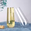 Disposable Dinnerware Plastic Wine Party White Champagne Coupes Cocktail Glass Flutes Cup 1 10 20 Piece243E