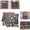 Hmong Vintage Ethnische Schulter Aufbewahrungstasche Stickerei Quasten Boho Hippie Quaste Tote Messenger Hängende Lagerung Organizer Bags323v