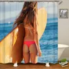Bipoobee 3D пикантные африканские девушки занавеска для ванной комнаты пляжный серфинг красота узор полиэстеровая ткань занавески для душа ванна Decor249N