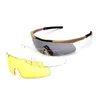 Utomhus Eyewear Tactical Goggles Outdoor Sports Climbing Fishing Safety Glasögon CS Game Militärutrustning 3 Lens Set Protection Eyewear 230927