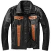 Мужская кожаная куртка из натуральной яловой кожи, мужские осенние черные куртки 2023 года, повседневные тонкие мотоциклетные куртки Jaqueta Masculina Lq457 230927