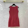 New Tweed Designer Dress 2023 Red Party Dress Sexy Dresses Fashion Dress Chain Tweed Dresses Womens Clothing Mother's Day Birthday Gift 81IU