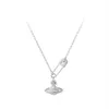 pinzirkoon hanger saturn ketting voor vrouwen gouden heren ketting prachtige luxe planeet pin ketting modieuze diamant ingelegd 925269j