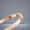 Aşk Bileklik Vidalı Takı Tasarımcıları Bilezik Bangles Gül Altın Platin Bangles Yıldönümü Hediye Titanyum Çelik Yetişkin 365mm Brace2943435