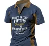 DIY-Kleidung, maßgeschneiderte T-Shirts, Polos, blau, braun, Spleißen, kurzärmelig, mit Knopf bedruckt, lässiger Pullover, Poloshirt, POLO-Shirt im Großhandel