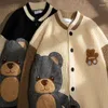 Women's Sweaters Lazy Men's Sweater Cardigan Coat Retro Bear Design Knit Autumn Winter Day Top Couple Dress