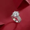 حلقات الكتلة 5CT D Color Moissanite Solitaire Ring للنساء الصلبة 925 Silver Lab Mosan Diamond Consign
