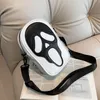 Halloween spooktas gotische tas onderarm grappige mooie duivel unisex pu tote handtassen spook geconfronteerd met y2k portemonnee crossbody opbergtas