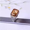 Cluster Rings Natural Cirtine Ring 925 Sterling Silver Wholesales Fine Jewelry Citrine Man