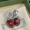 Strawberry designer Earrings for Women Fashion dangles S925 Vintage Letter Dangle Earring2236