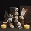 Decorative Objects Figurines Halloween Ghost Festival Skeleton Figure Ornaments and Horror Resin Crafts Small 230921