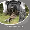 Dekoracje ogrodowe 3 szt. Halloween Tombstone Decor Znak Outdorek Dekoracja Akcesoria Przypadek Haunted House Sztuczny ornament