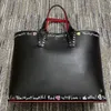 디자이너 토트 클래식 CL CABAROCK CABATA PETIT MODELE 프랑스 브랜드 가방 여성 레드 바닥 검은 표범 고급 핸드백 대용량 쇼핑 가방