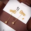 2023 Designer Strik Stud Oorbellen Damesmode Oorstekers Diamanten Merk Oorbellen Dangle Gouden Sieraden Earing Zilveren Oorbel CYD2392625-6