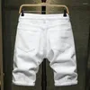 Shorts pour hommes 2023 Summer Ripped Denim Style classique Noir Blanc Mode Casual Slim Fit Jeans courts Marque masculine