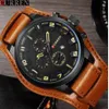 Curren 8225 Men's Casual Sport Quartz Watch Mens Watches Top Quartz-Watch Leather Strap Military Watch Wrist Male239O