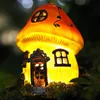 Dekorativa föremål Figurer svamp husform lampa vattentät sollampa fairy house lysande skulpturer trädgård dekoration uteplats tänds gräsmatta 230926