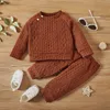 Clothing Sets Newborn Baby Girl Boy Clothes Set Solid Color Long Sleeves Top + Pants 2PCS Costume Leisure Sport Spring and Autumn Suit 230927