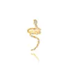 Backs Earrings 1Pcs Punk Clear Zircon Snake Shape Clip Earring For Women Girl Fashion Ear Cuff Jewelry Brincos Eh2116