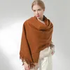 Écharpes 100% véritable laine écharpe femmes chaud châles et enveloppes pour dames étole Femme solide chaînes hiver cachemire laine foulards de luxe Pashmina 230927