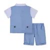 Clothing Sets Baby Boys Set Infant Gentleman Outfit Top + Shorts Baptism Wedding Birthday Gift Costume 2PCS Kids Summer Clothes Suit 230927