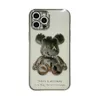 Nuova vendita calda di lusso 3D placcatura violenta cassa del telefono dell'orso per iPhone 14 13 Pro MAX 12 11 Cartoon TPU trasparente antiurto Cover